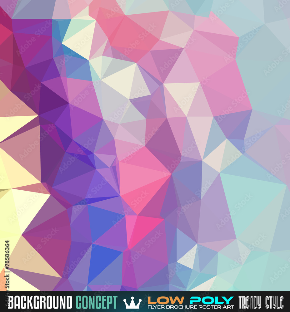 Fototapeta premium Low Poly trangular trendy Art background for your flyer