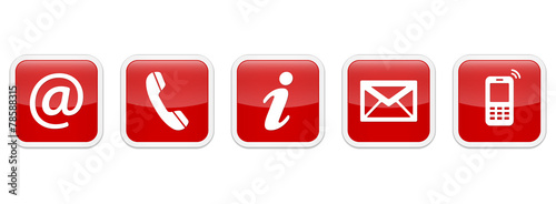 Contact Us – Square glossy red sticker buttons