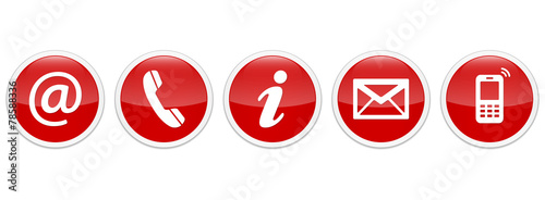 Contact Us – Round glossy red sticker buttons