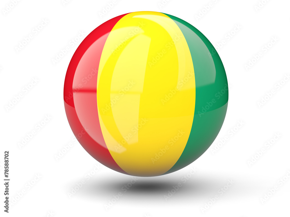 Round icon of flag of guinea