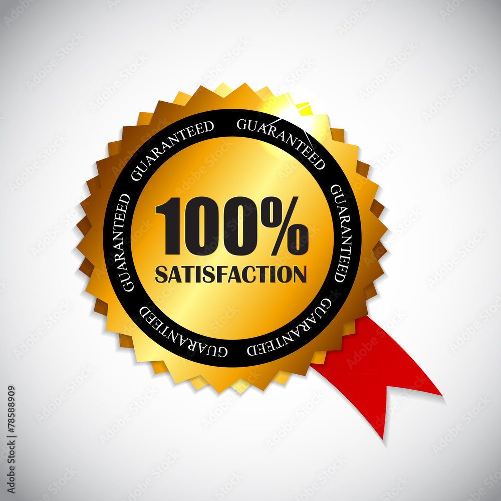 100 % Satisfaction Golden Label Vector Illustration 100 % Satisfaction Golden Label Vector Illustration