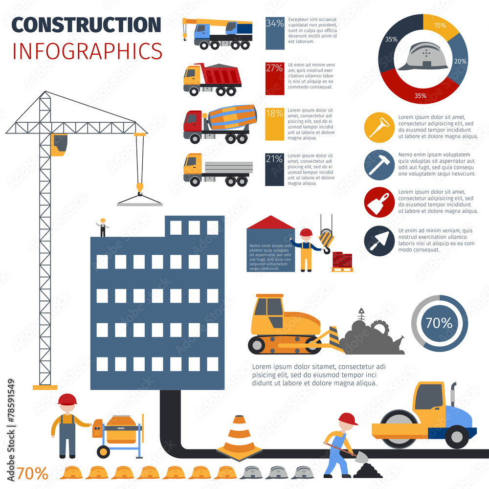 Construction Infographics Set