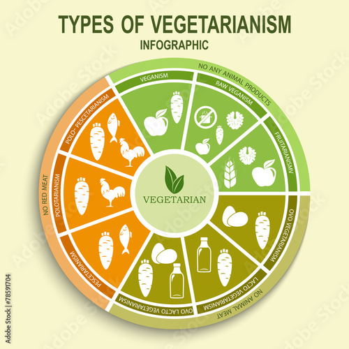 Vegetarian types infographic.