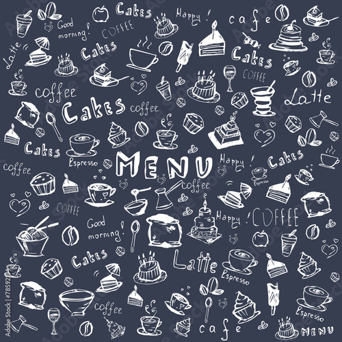 Vector set on a coffee theme.
