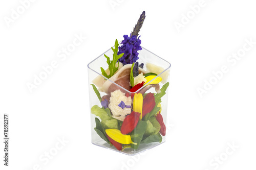 canaps with edible flowers