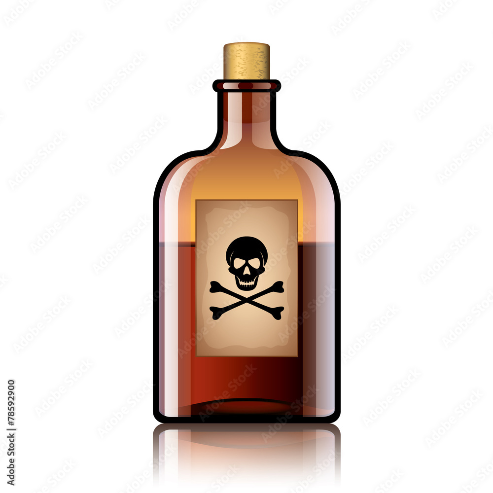 Poison bottle isolated on white vector Poison bottle isolated on white vector