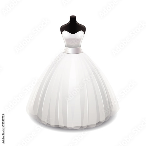 Wedding dress isolated on white vector
