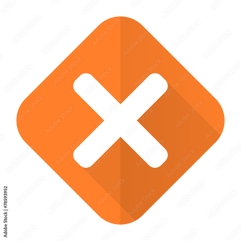 Obraz premium cancel orange flat icon x sign
