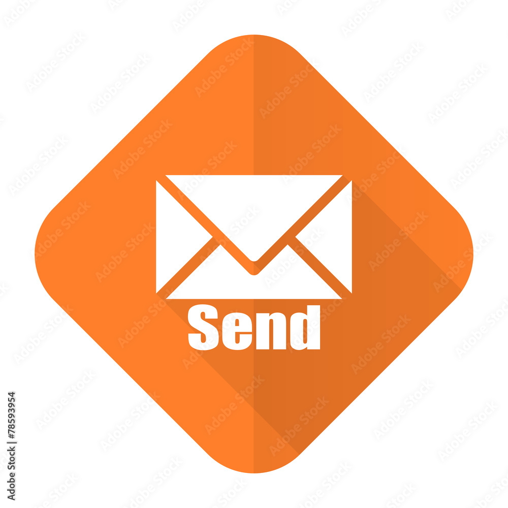 send orange flat icon post sign send orange flat icon post sign
