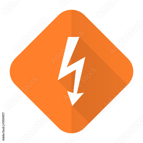 Free Download bolt orange flat icon flash sign - GFXLoad