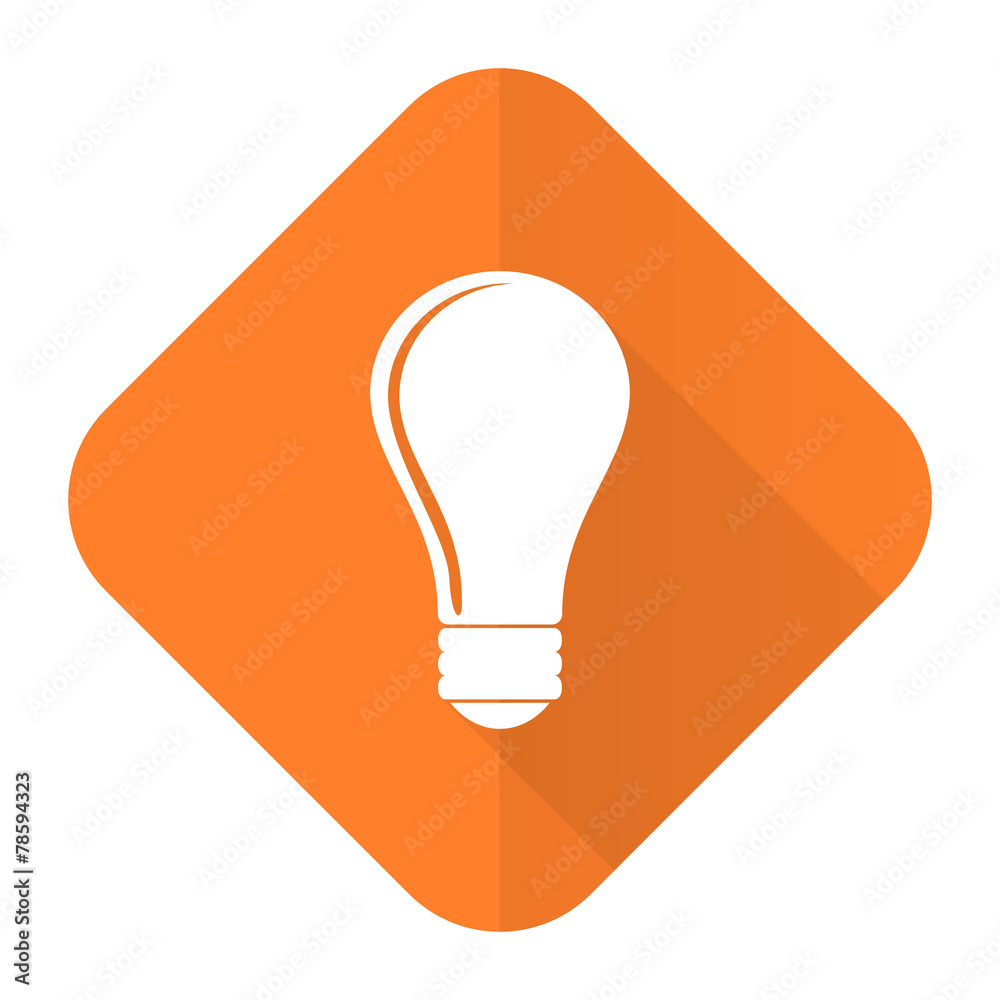 bulb orange flat icon idea sign bulb orange flat icon idea sign