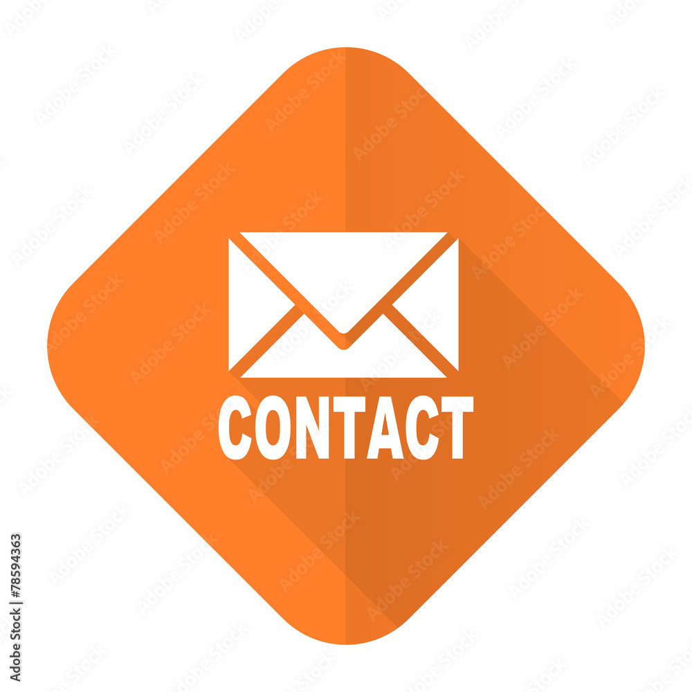 email orange flat icon contact sign