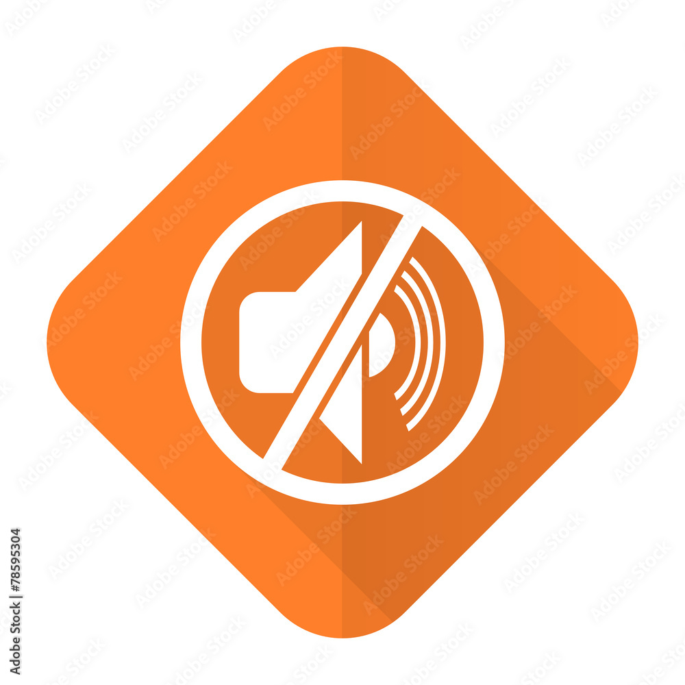mute orange flat icon silence sign mute orange flat icon silence sign