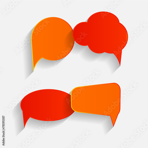 Flat Speech Bubbles with Long Shadows  Vector Illustration