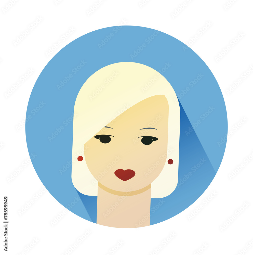 Vector illustration of girl with cute hair style