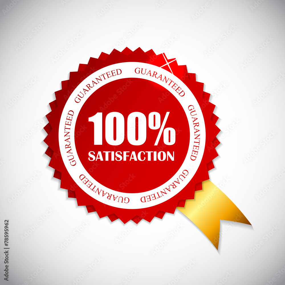 100 % Satisfaction Golden Label Vector Illustration 100 % Satisfaction Golden Label Vector Illustration