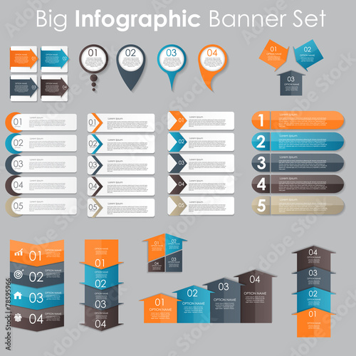 Big Set of Infographic Banner Templates for Your Business Vector