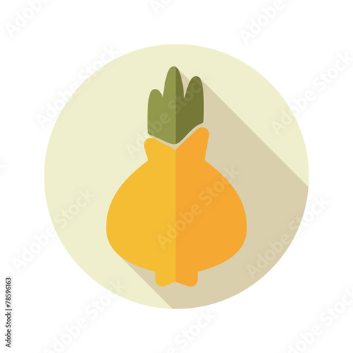 Onion flat icon with long shadow