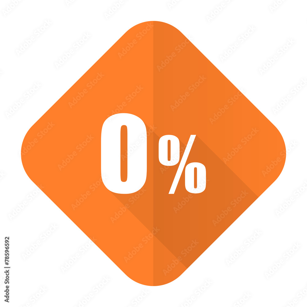 0 percent orange flat icon sale sign 0 percent orange flat icon sale sign