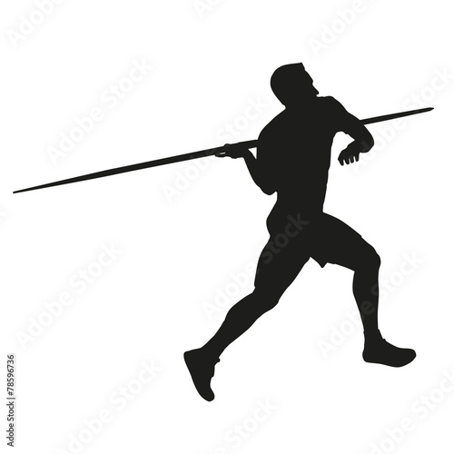 Javelin throw. Athlete silhouette