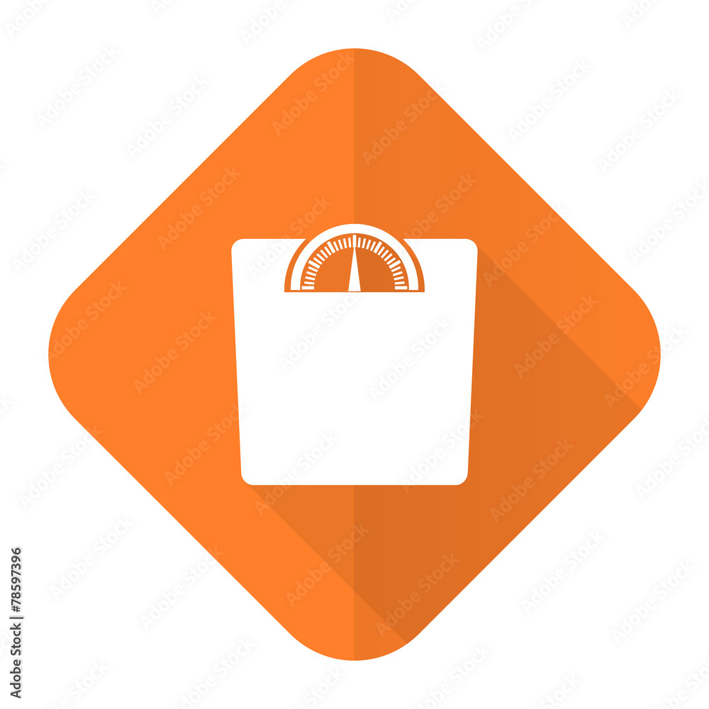 weight orange flat icon