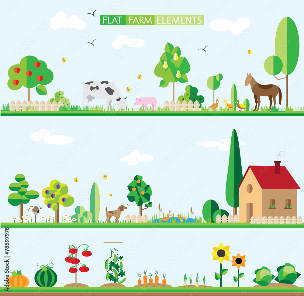 flat elements of the farm flat elements of the farm
