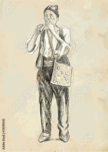 Flute Player - vector illustration (converted)