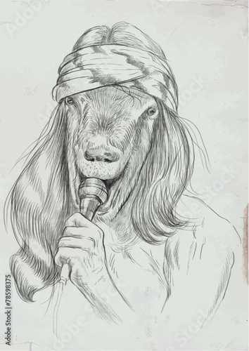 Singer - The goat - vector illustration (converted)