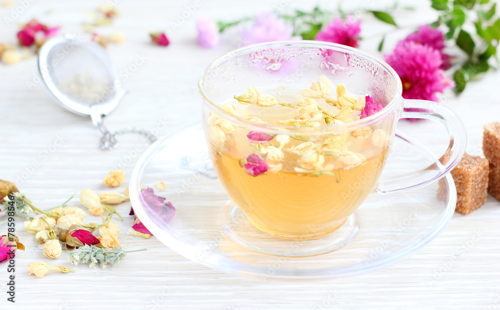 tea mug herbal freshness flowers