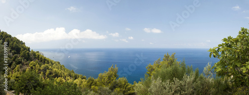 Panoramic view of the coast of Mallorca Spain