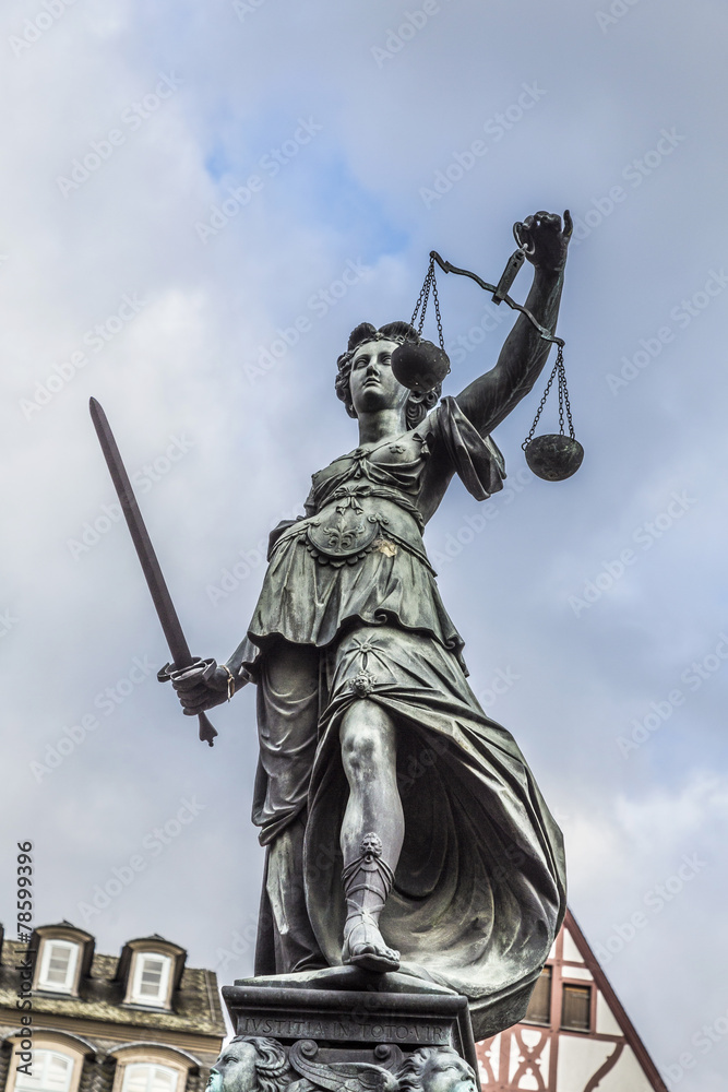 Justitia, a monument in Frankfurt, Germany Justitia, a monument in Frankfurt, Germany