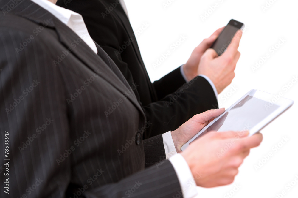 Business man using tablet and smartphone Business man using tablet and smartphone