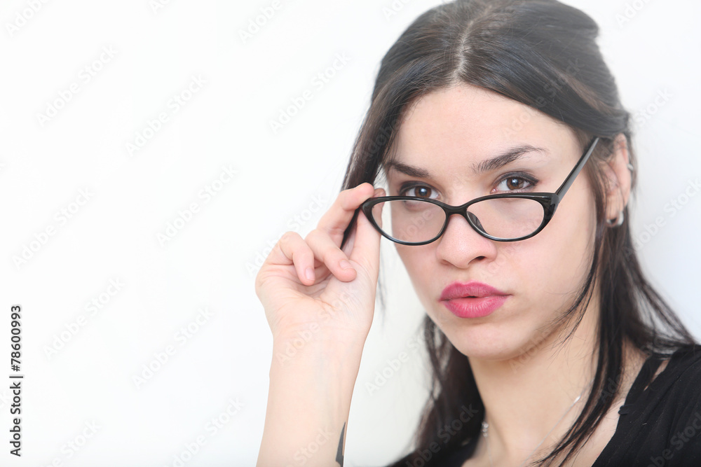 Beautiful sexy woman in eyeglasses