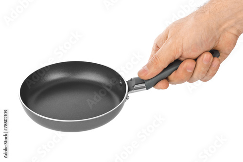 Hand with frying pan