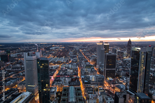 frankfurt am main germany cityscape evening