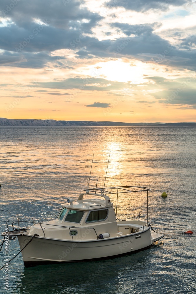 Fototapeta premium Landscape with boats and sea