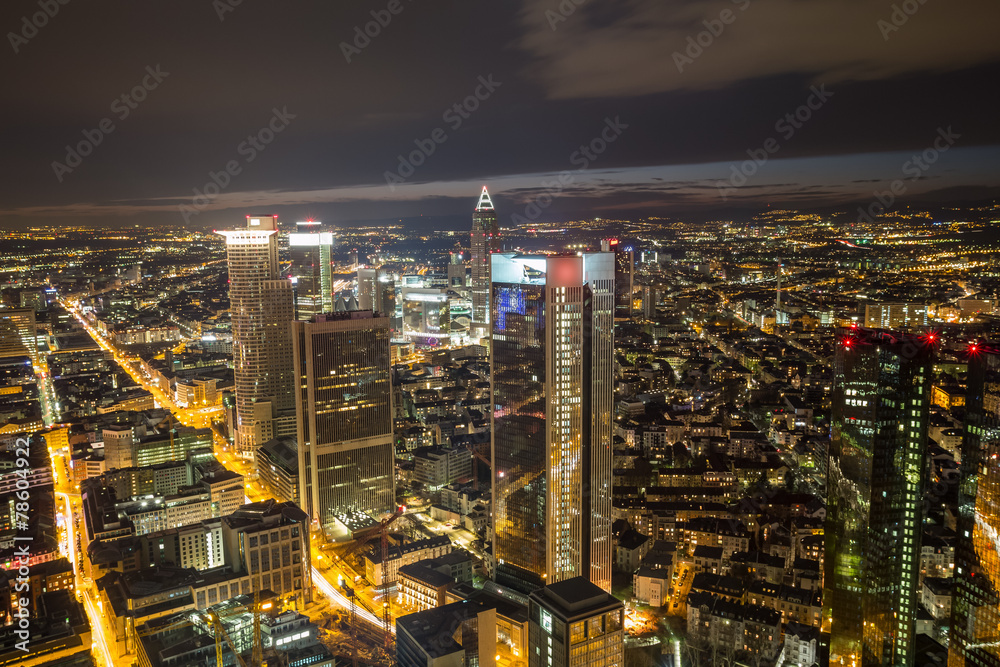 frankfurt am main germany cityscape at night