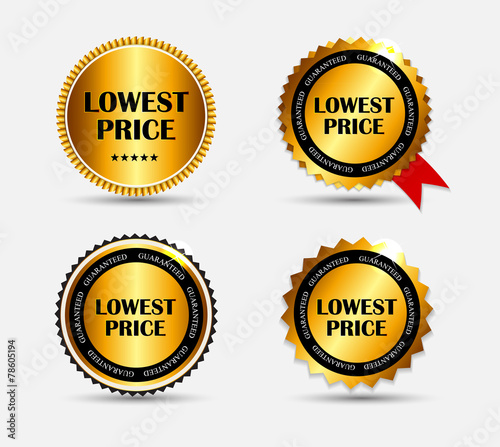 Lowest Price Label Set Vector Illustration