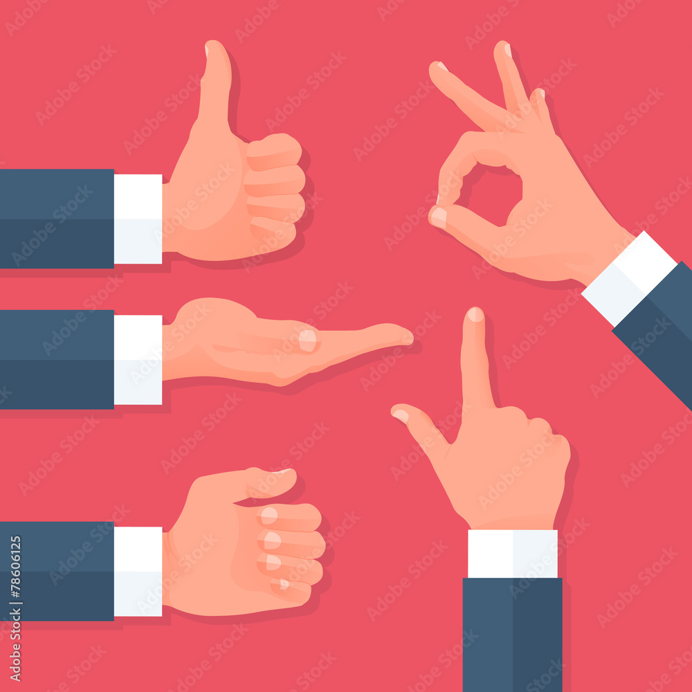Men Hands Icons Set Men Hands Icons Set