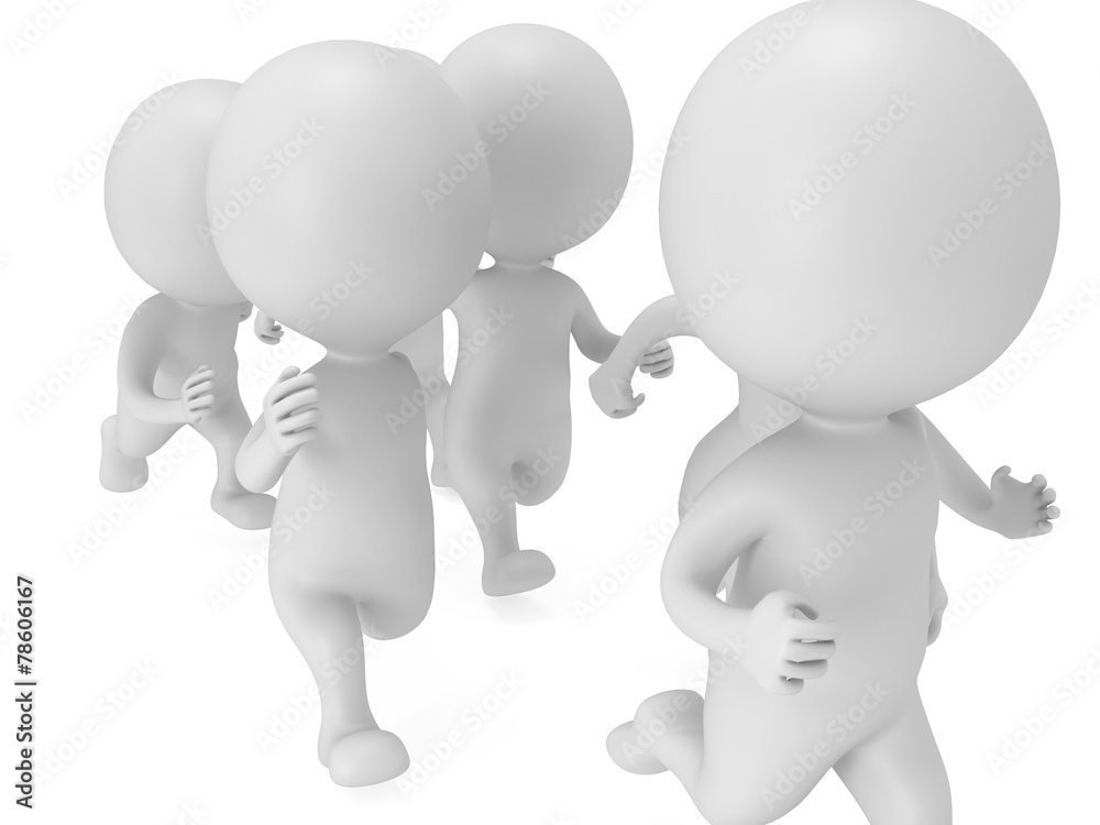 Crowd of people running. Sport illustration.