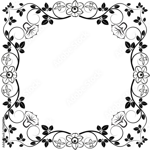 floral frame with narcissus