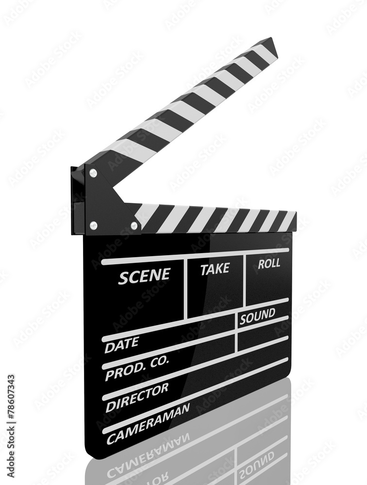 Fototapeta premium Clapper board on white background