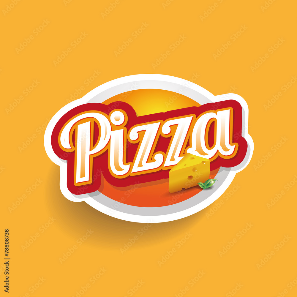 Fototapeta premium Pizza lettering - vector