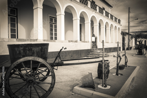 ancient chariot in Pombalinho village, Golegã - Portugal photo