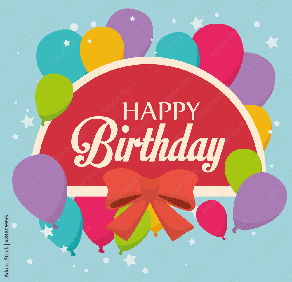 Happy Birthday design, vector illustration.