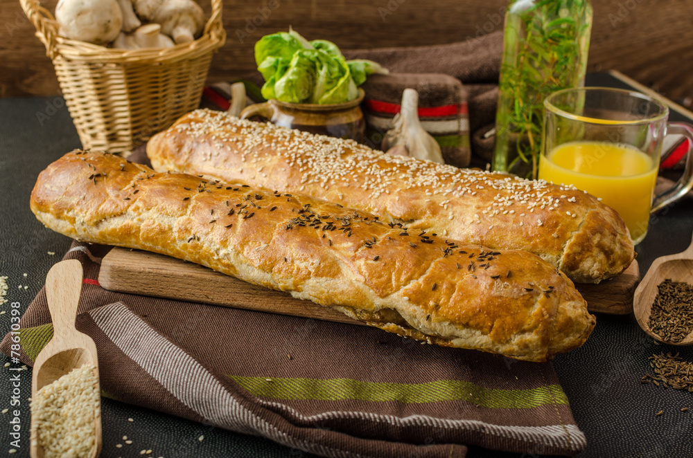 Roll out puff pastry stuffed Roll out puff pastry stuffed