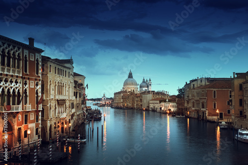 Kanał Grande i bazyliki Santa Maria della Salute, Wenecja, Włochy