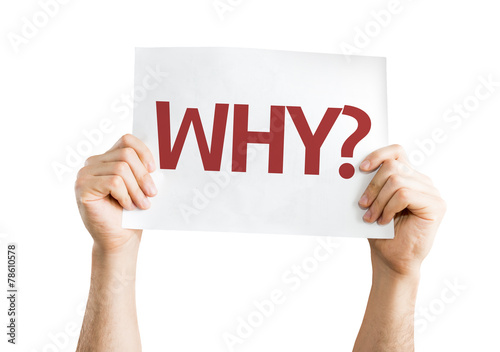 Why? card isolated on white background