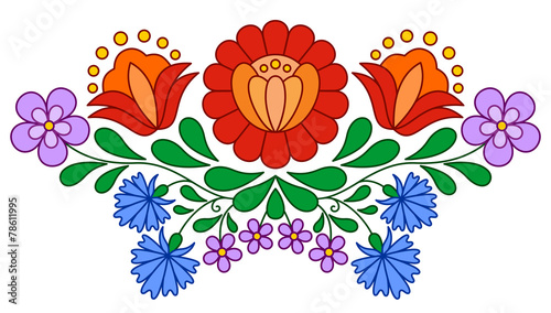 Traditional Hungarian folk embroidery pattern