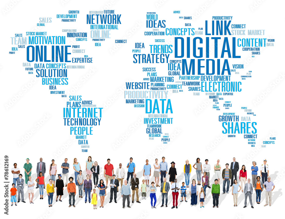 Digital Media Connecting Content Network Technology Concept Digital Media Connecting Content Network Technology Concept